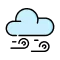 Lyseblå sky-ikon med mørk kontur, symbol på søvn og indre ro