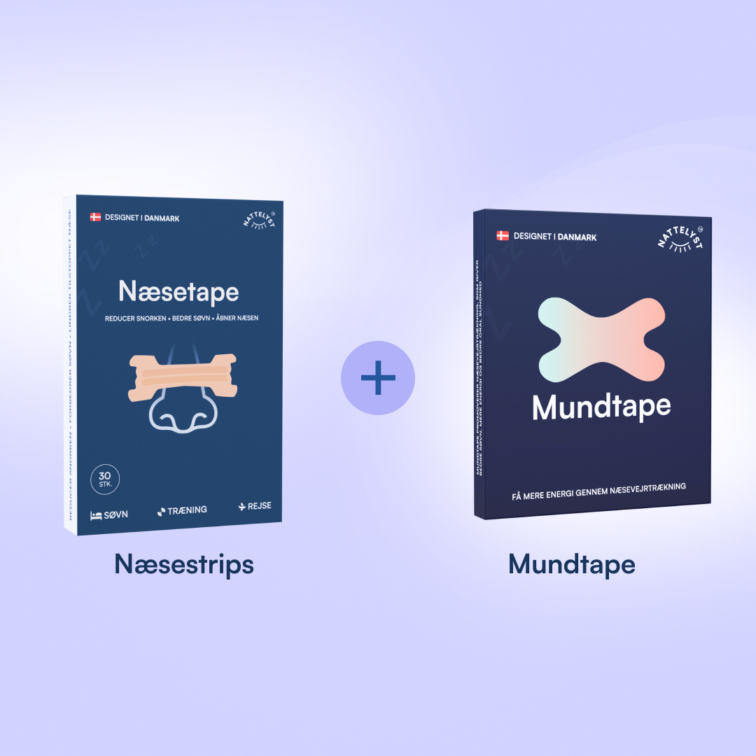 Næsetape og Mundtape pakke til bedre næseånding, mindsket snorken og forbedret søvn